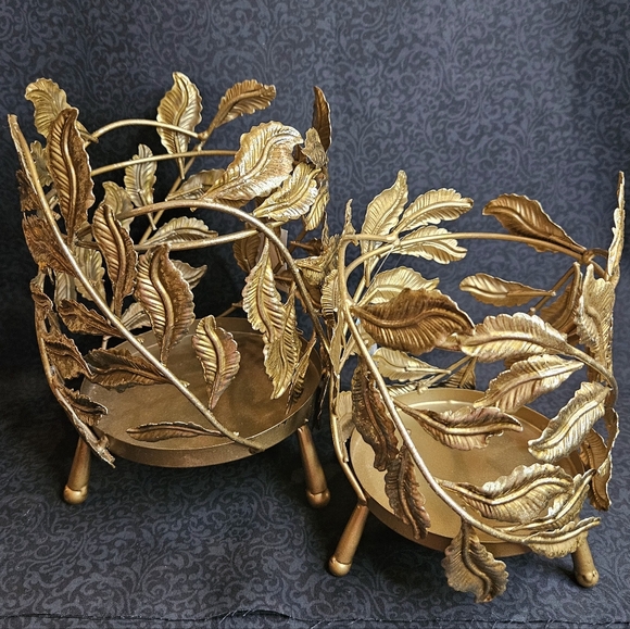Other - NWT Sullivan Golden Leaf Pillar Holder Set of 2